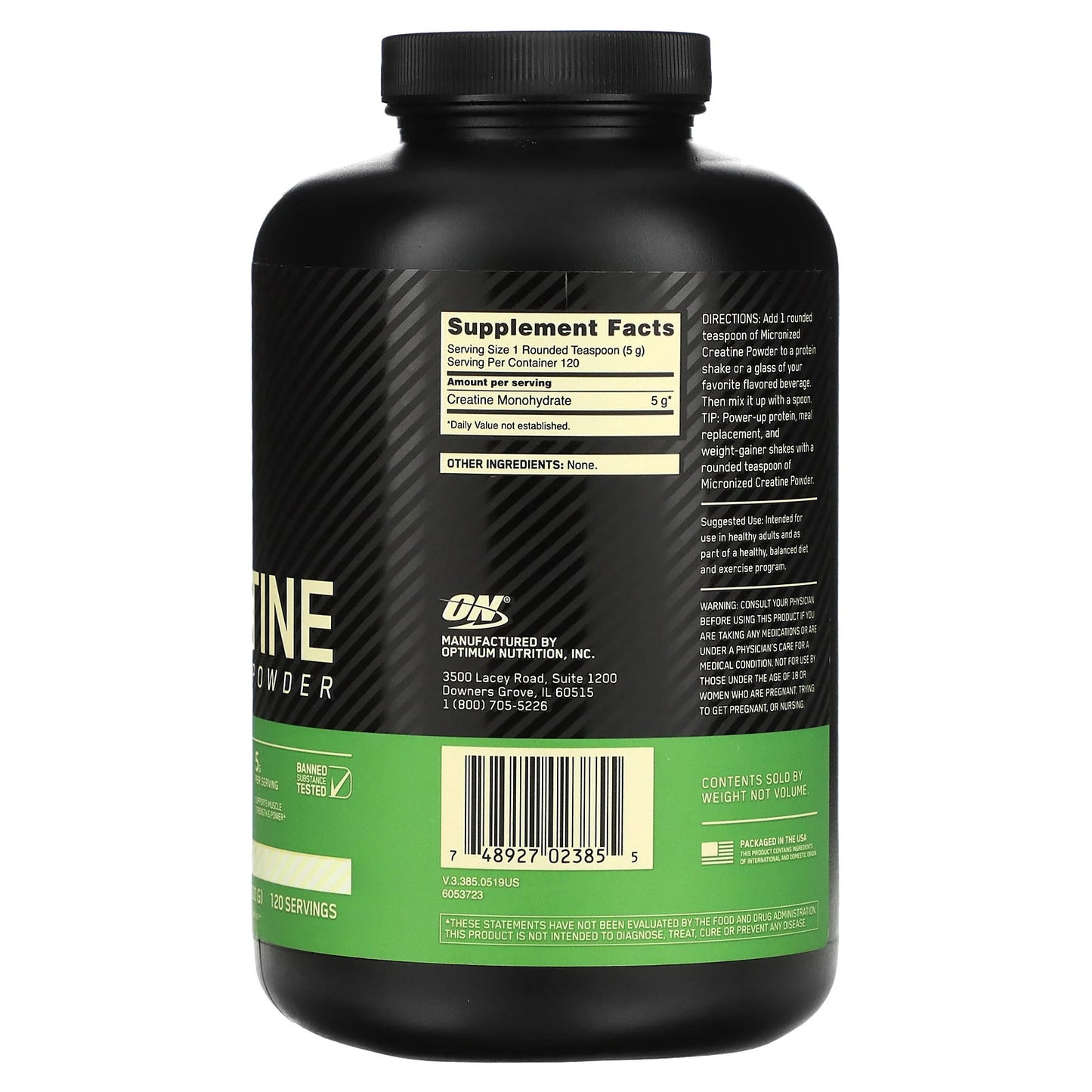 Micronized Creatine Powder, Unflavored, 1.32 Lb (600 G)